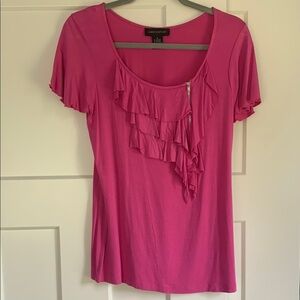{Cable & Gauge} Pink Ruffled Blouse